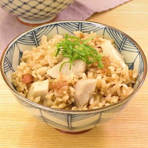 「里芋のほうじ茶炊き込みご飯」のレシピ動画