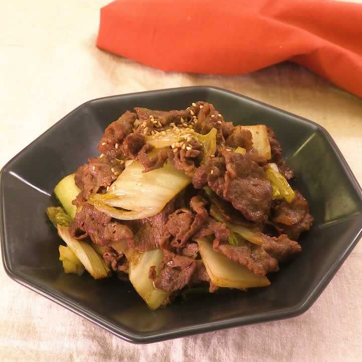 牛肉と白菜のオイスター炒め