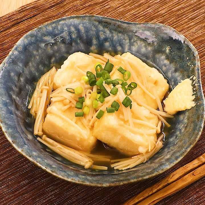 揚げ高野豆腐のえのきあん