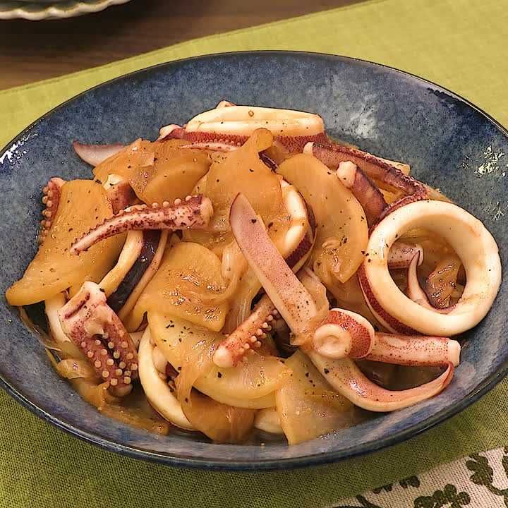 大根とイカのバターしょうゆ炒め