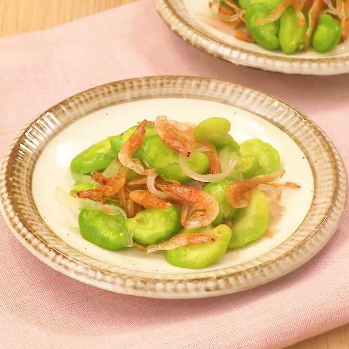そら豆と桜えびの香り炒め