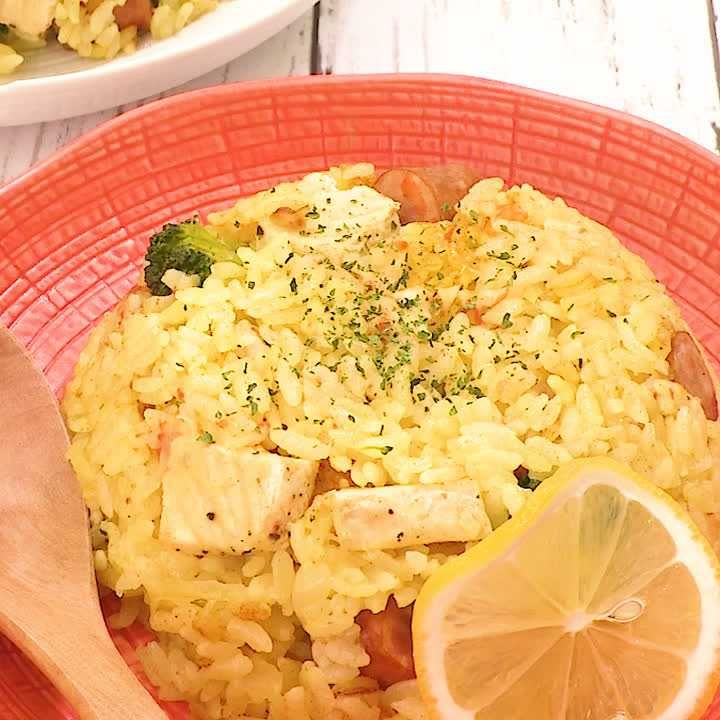 メカジキの炊飯器パエリア