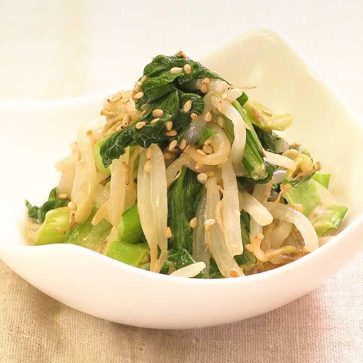 青梗菜ともやしのオイマヨ和え