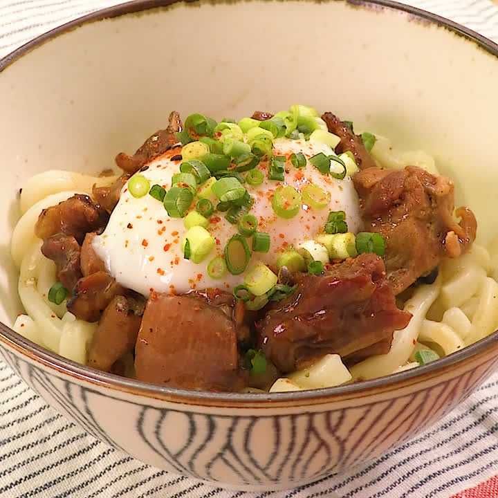 缶詰で時短！ 焼き鳥の温玉うどんのレシピ動画・作り方 DELISH KITCHEN