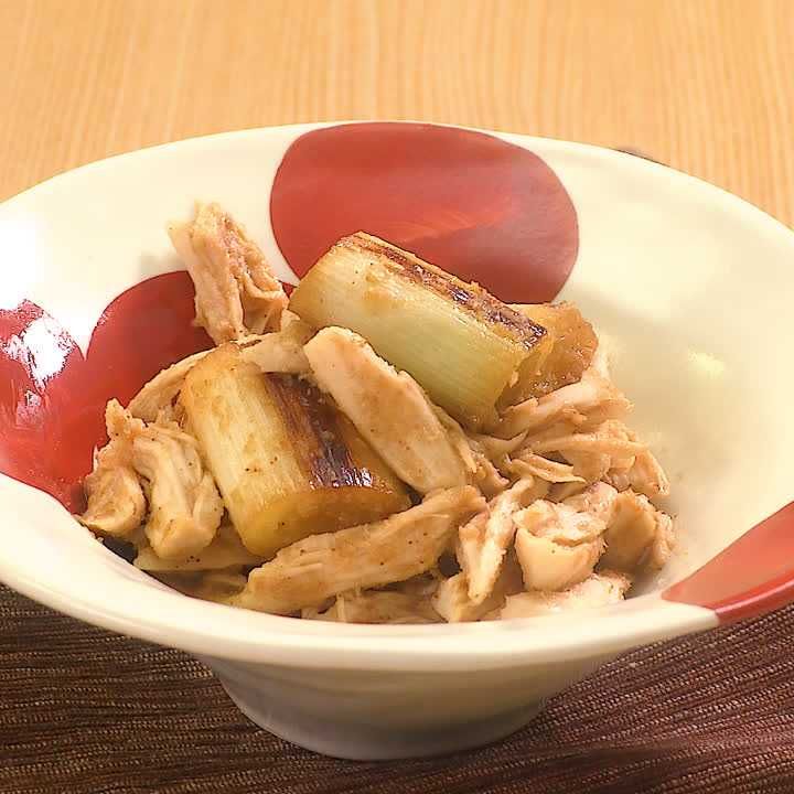 鶏ささみと長ねぎのごま酢あえ