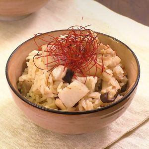 里芋と鶏肉の中華風炊き込みご飯