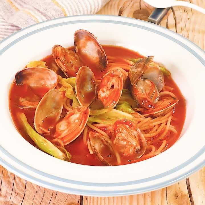 あさりのトマトスープパスタ