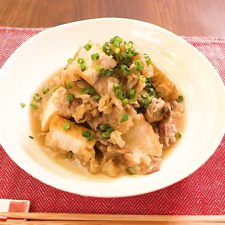 大根のあったかおろし煮 厚揚げと豚こまのみぞれ煮のレシピ動画 作り方 Delish Kitchen