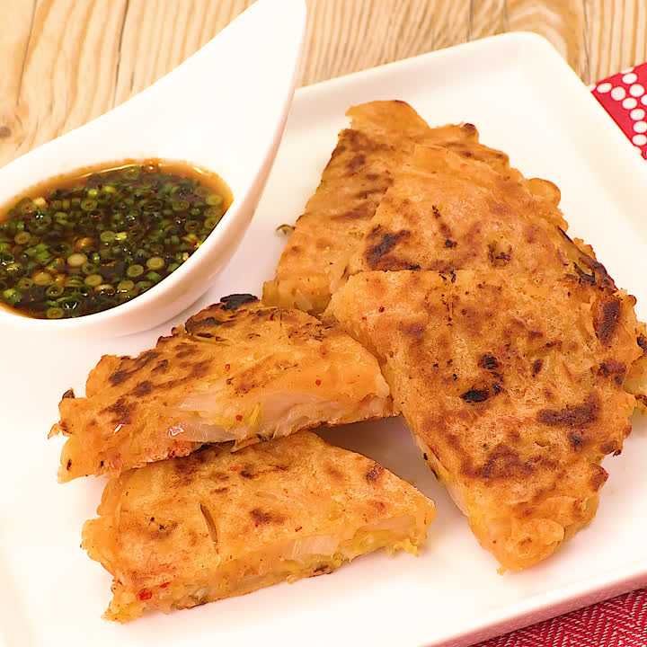 白菜漬けのキムチチヂミ
