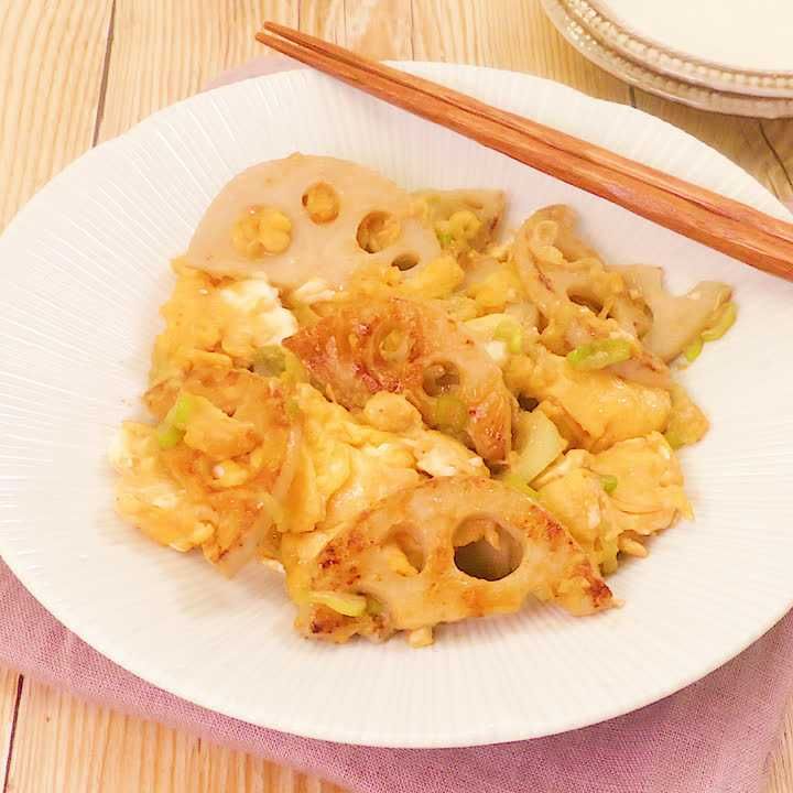 卵とレンコンのねぎみそ焼き