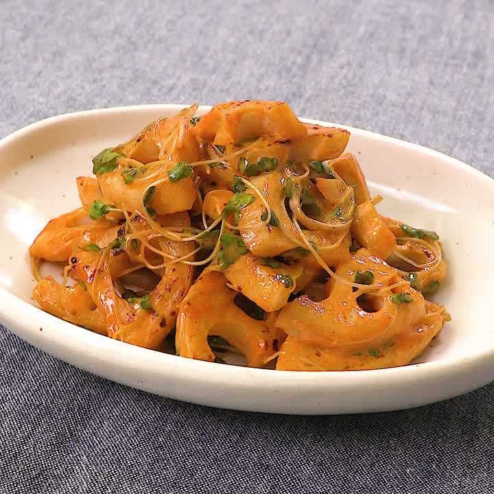 れんこんとスプラウトのコチュマヨ和え