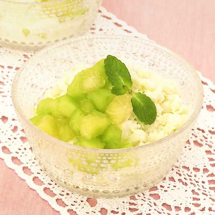 メロンとヨーグルトの簡単シャーベット