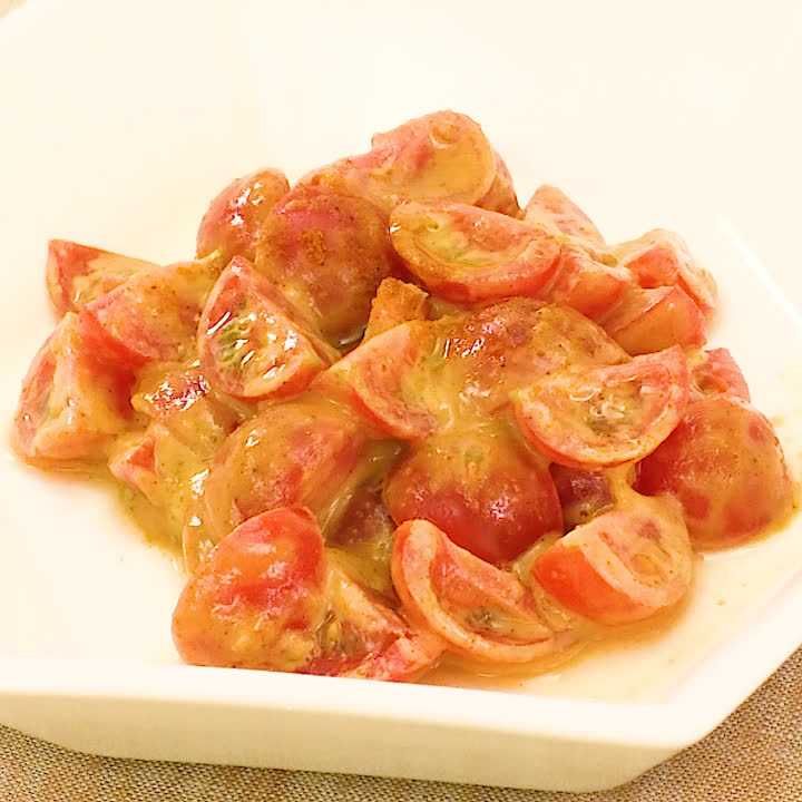 ミニトマトのカレー風味ごまあえ