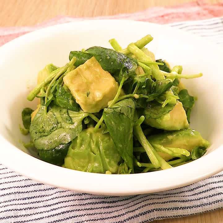 クレソンとアボカドの和風サラダ