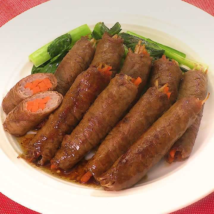 たっぷり野菜の牛肉巻き