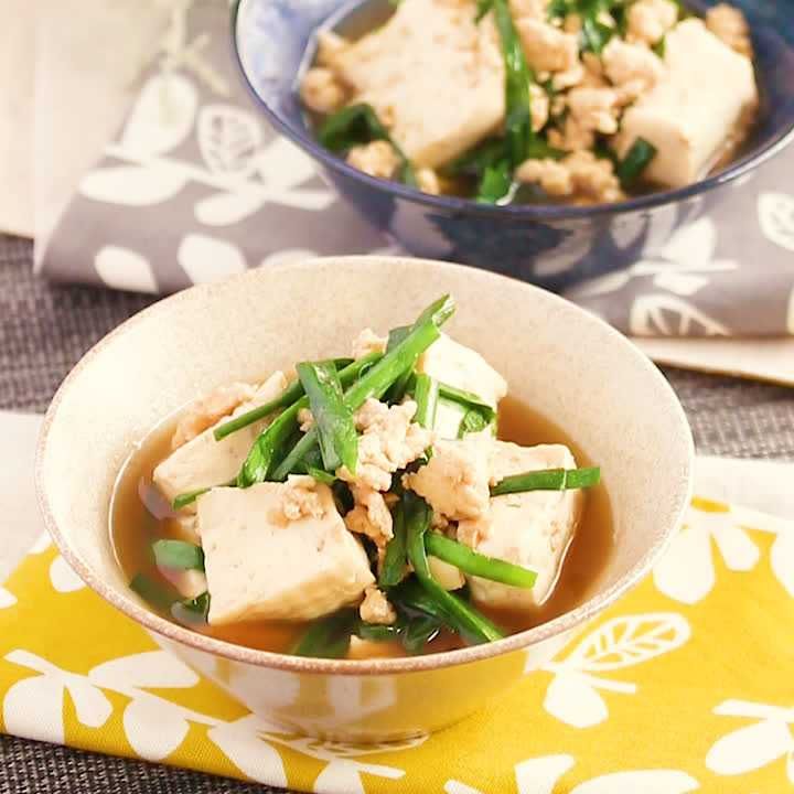 豆腐とニラのすき煮