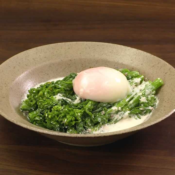後引く美味しさ 菜の花のアンチョビクリーム和えのレシピ動画 作り方 Delish Kitchen