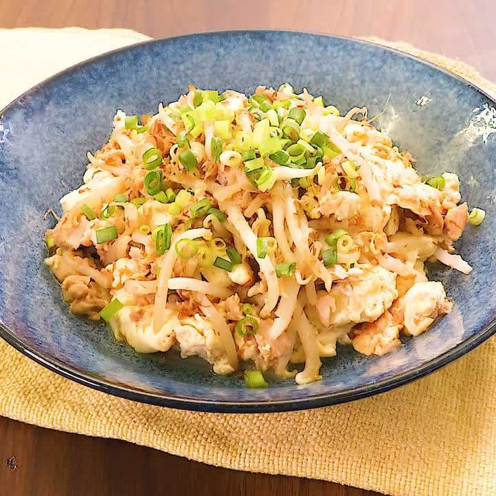 豆腐ともやしのツナ炒め