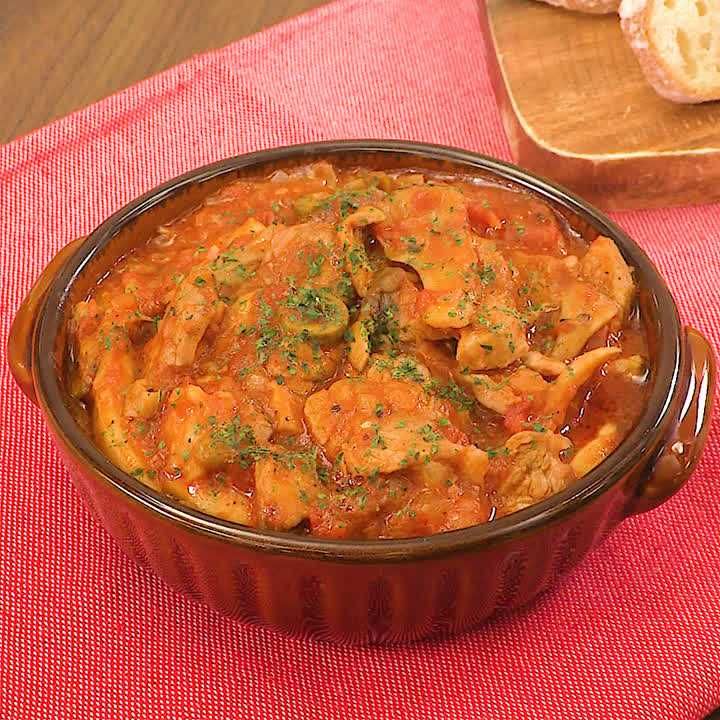 豚ヒレブロックときのこのトマト煮