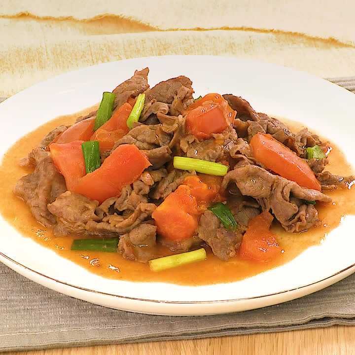 牛肉とトマトの甘酢炒め