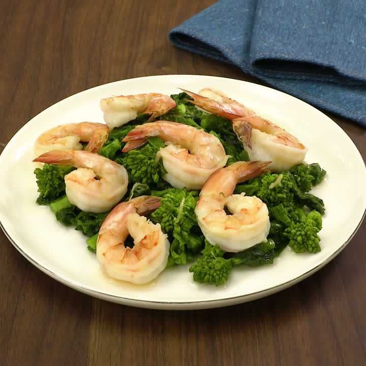 菜の花とえびの中華炒め