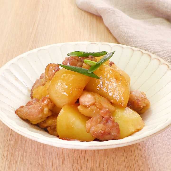 鶏もも肉とじゃがいもの甘辛炒め