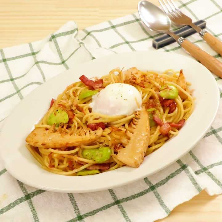 たけのこのバターしょうゆパスタ