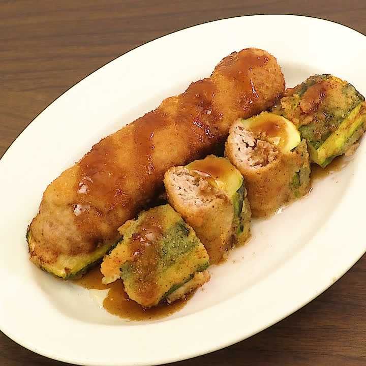 ズッキーニのメンチのっけカツ