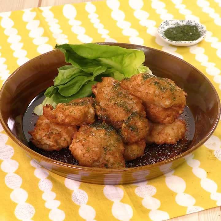 たたき長芋の青のり揚げつくね