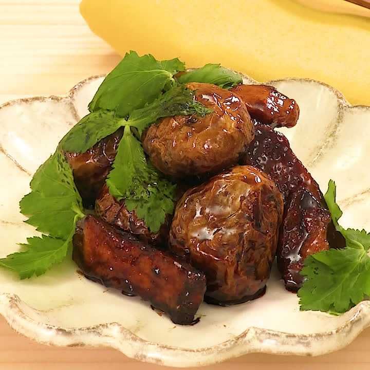 揚げ新じゃがと豚肉の照り焼き