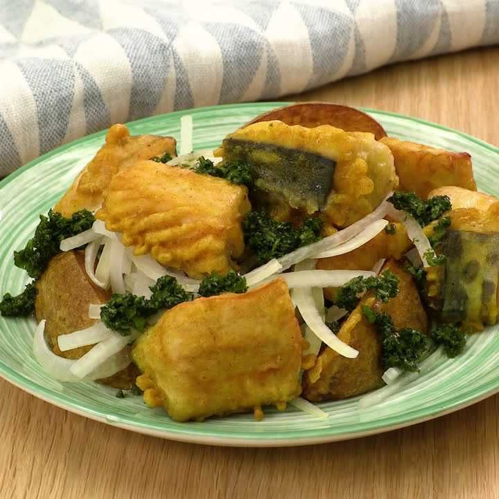 さわらとじゃがいものスパイシー唐揚げ