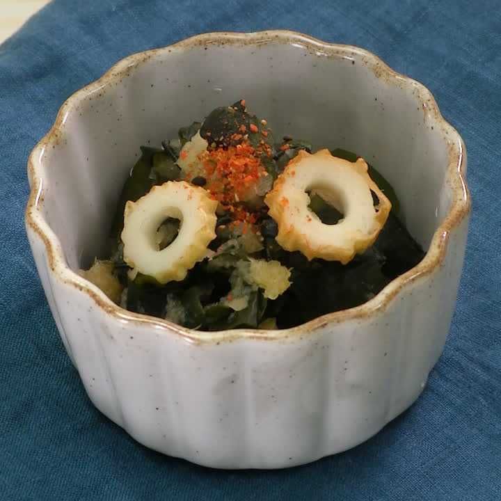 ちくわとわかめのおろし和え