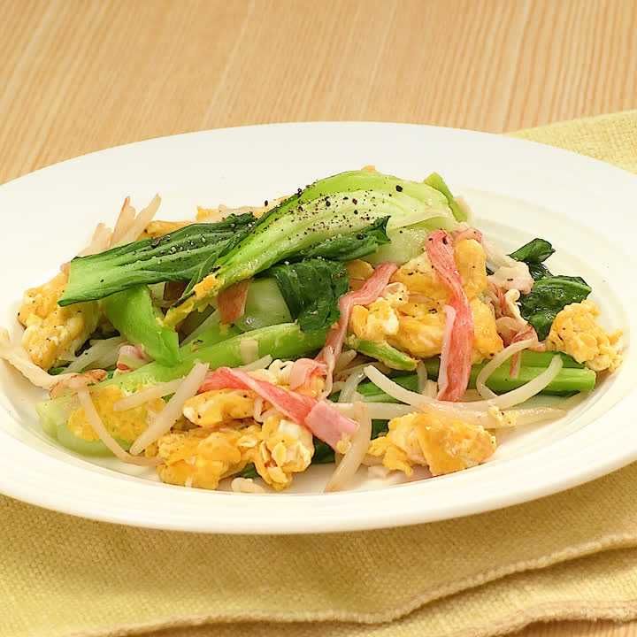 チンゲン菜と卵炒め