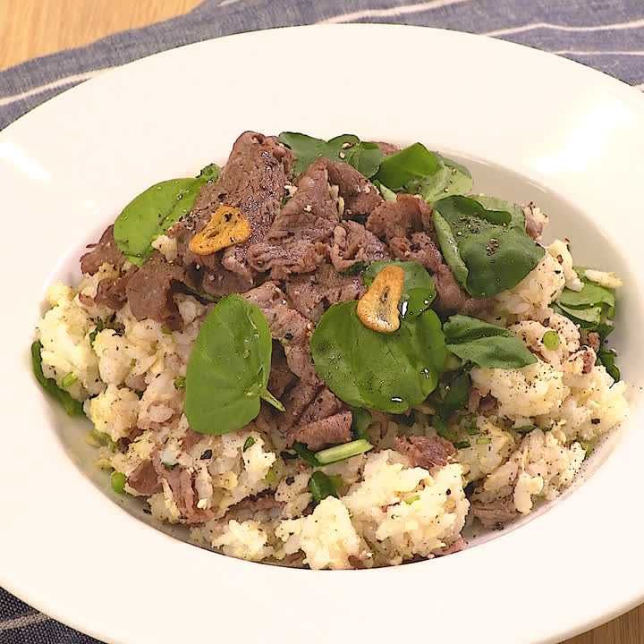 ライスサラダ感覚♪ 牛肉とクレソンのおから入り混ぜごはんのレシピ動画・作り方 | デリッシュキッチン