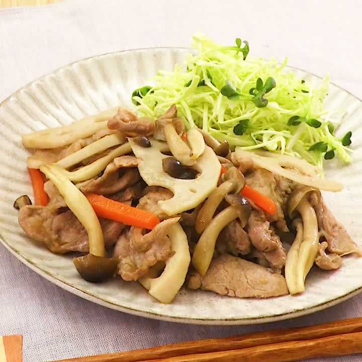 秋野菜のだし生姜焼き