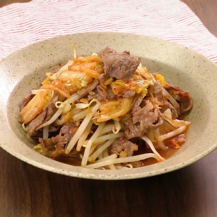 牛肉とキムチのさっと煮