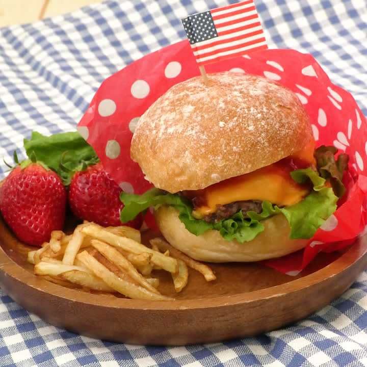 チーズハンバーガープレート