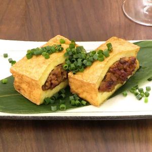 「厚揚げの肉詰め」のレシピ動画