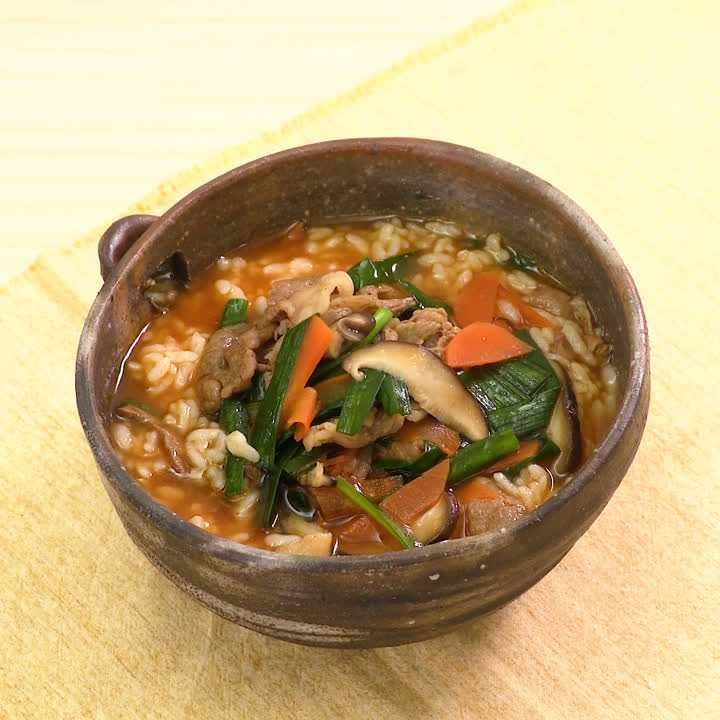 焼肉のたれでカルビクッパ風