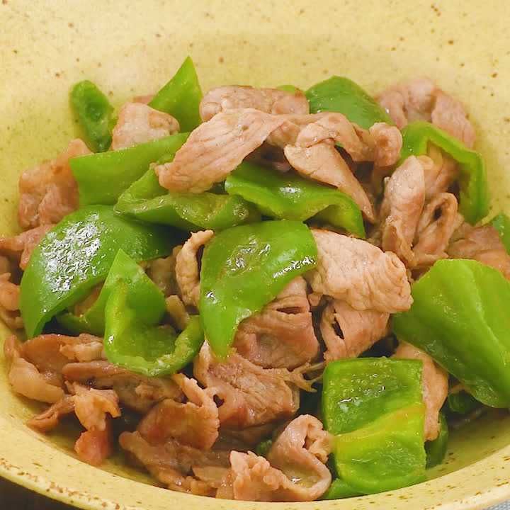 豚肉とピーマンのめんつゆわさび炒め