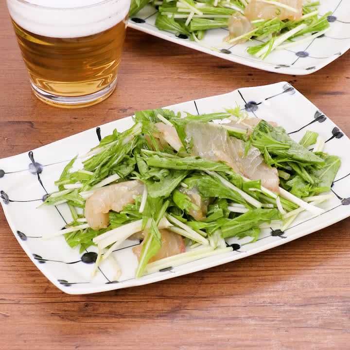鯛と水菜の柚子胡椒あえ