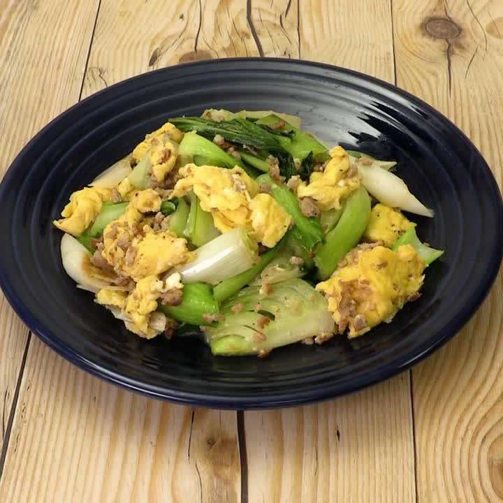 しっとりソフト チンゲン菜と卵のマヨそぼろ炒めのレシピ動画 作り方 Delish Kitchen