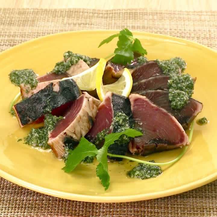 カツオのたたき大葉ソース