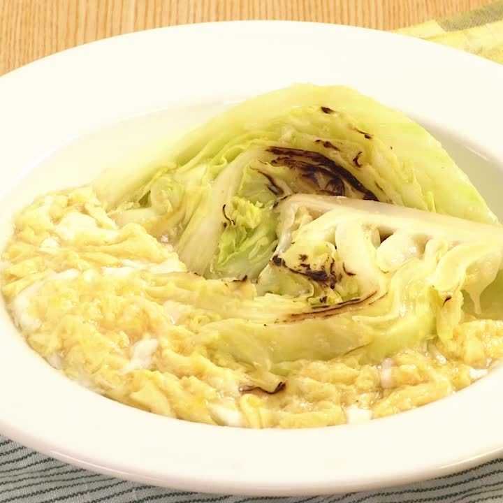 キャベツのしょうがの卵あんかけ