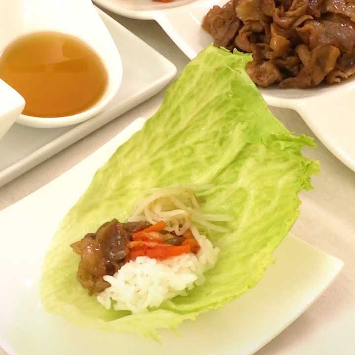 豚こまのレタス巻き