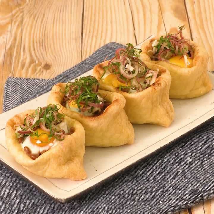 油揚げの納豆詰め