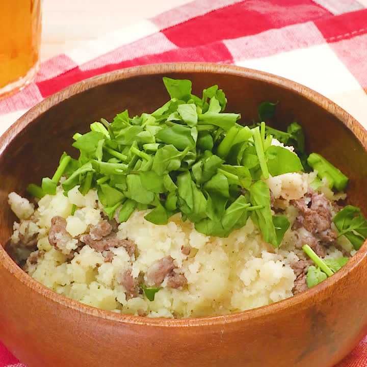 牛肉とクレソンのポテトサラダ