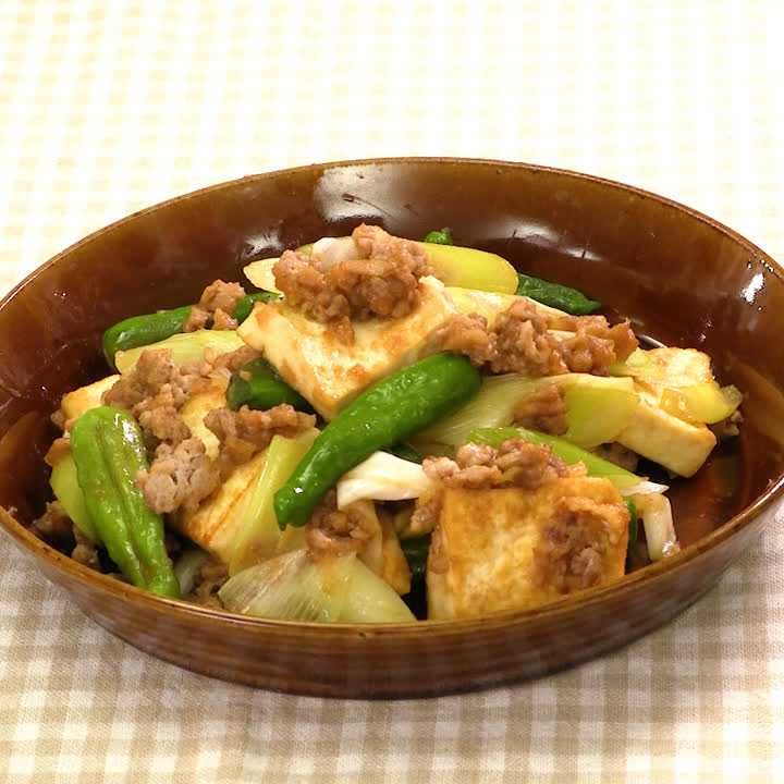 ひき肉と豆腐のみそ炒め