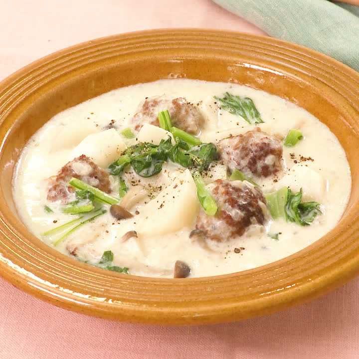 かぶとミートボールのクリーム煮