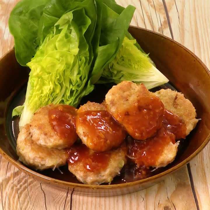 春雨のチリソースつくね